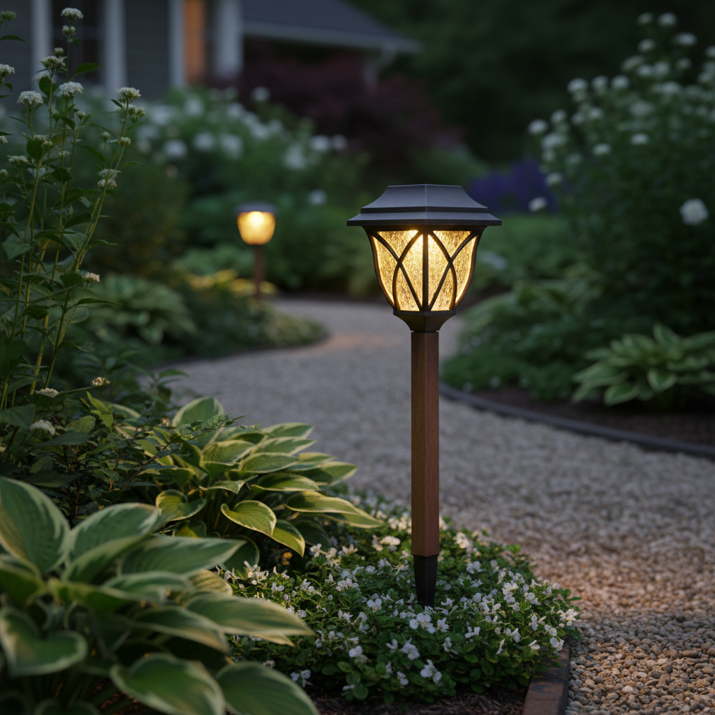Solar Wooden Stake Landscape Light, Outdoor Decor