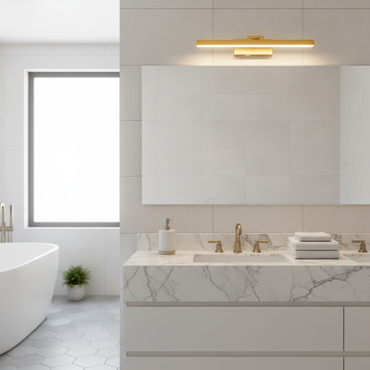 16 in Cordless LED Vanity Light, Gold, Dimmable