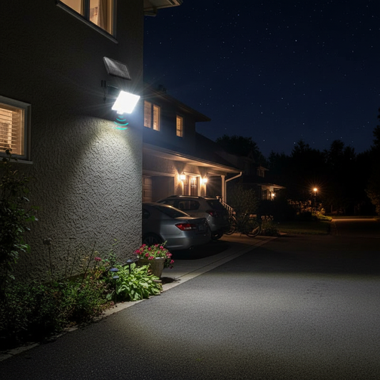 2 Pack Solar Motion Sensor Floodlights, 2600 lm, IP67