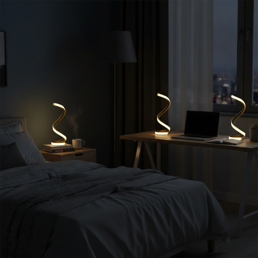 Spiral LED Desk Lamp, Set of 2, 3 Color Temperatures