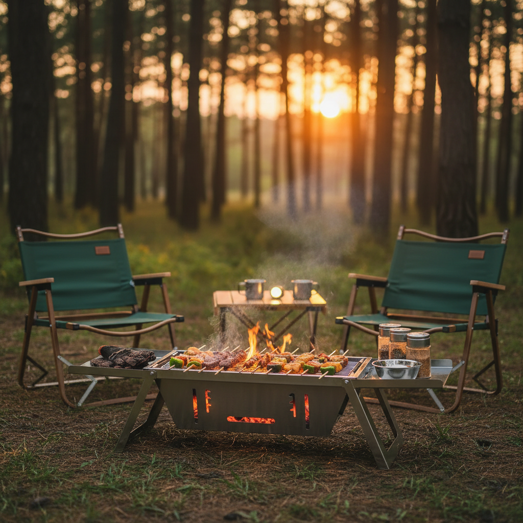 3 in 1 Foldable Charcoal Grill, Fire Pit and Slow Cooker
