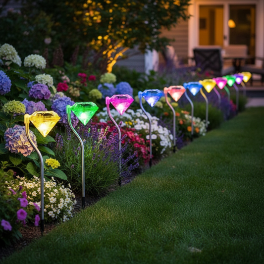 4 Pack Diamond Solar Garden Stake Lights, IP65
