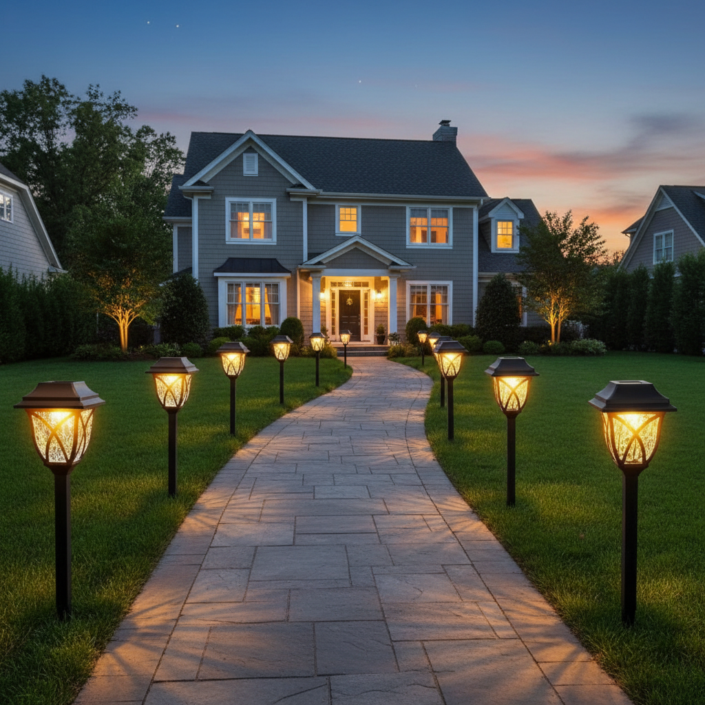 Solar Garden Stake Lights, Warm Yellow LED, 6 Pack