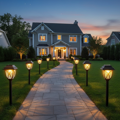 Solar Garden Stake Lights, Warm Yellow LED, 6 Pack