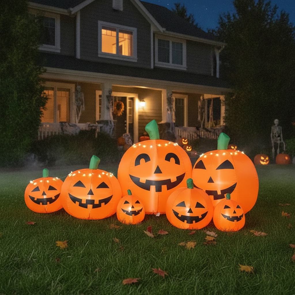 7 ft Inflatable Pumpkin Halloween Yard Decoration