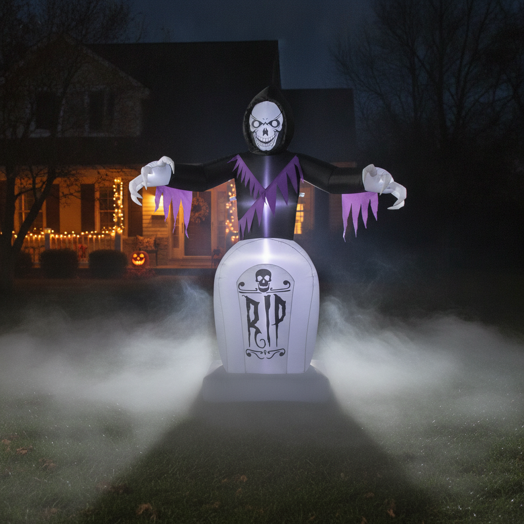 8 ft Inflatable Grim Reaper Halloween Yard Decoration