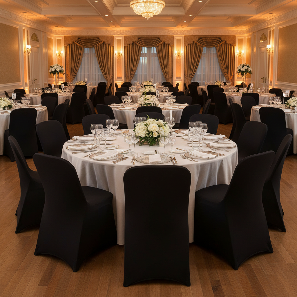30 Pack Stretch Chair Covers for Dining Chairs, Black