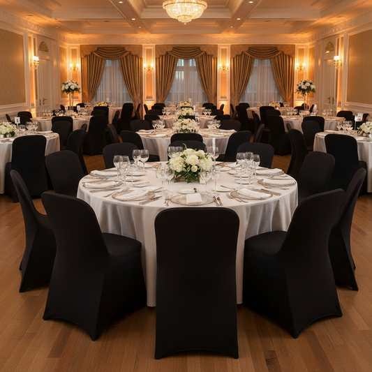 30 Pack Stretch Chair Covers for Dining Chairs, Black
