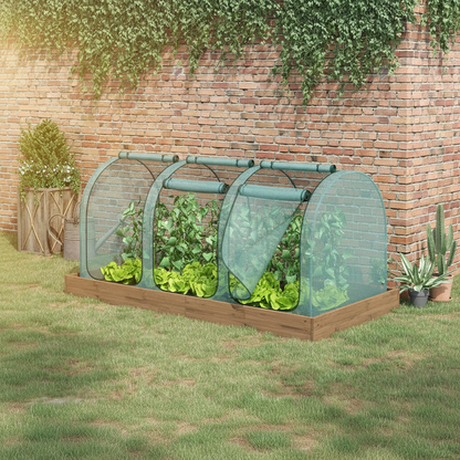 9 ft x 4 ft Crop Cage with 3 Zippered Doors, Green