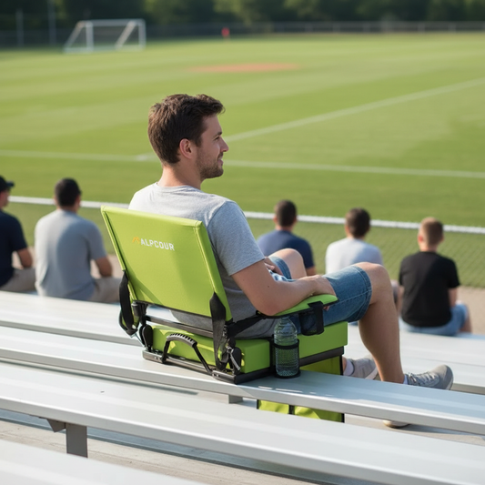 Folding Reclining Stadium Seat with Back Support, 17 in