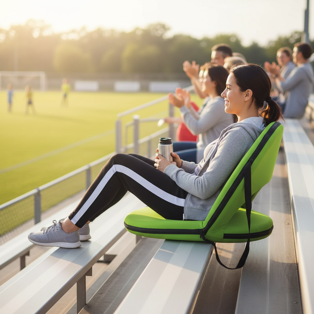 6 Position Reclining Stadium Seat, 21 in Wide, Lime