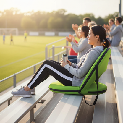 6 Position Reclining Stadium Seat, 21 in Wide, Lime