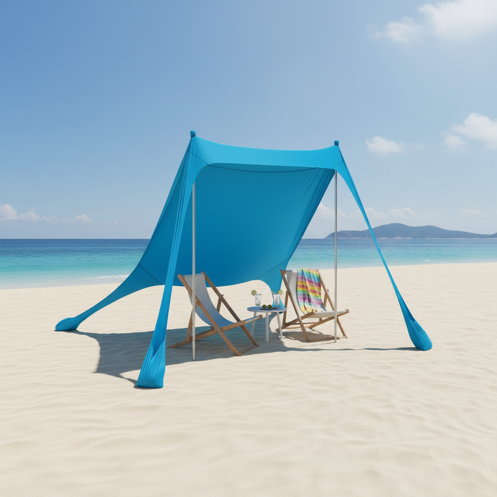 7.5 x 7.5 ft Pop-Up Beach Canopy, 6.6 ft Tall, Black