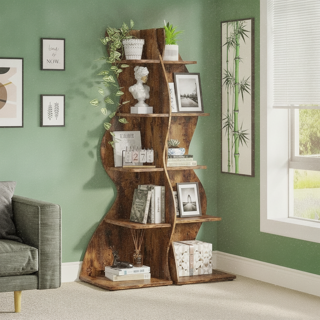5-Tier Bookshelf and Storage Rack, Brown