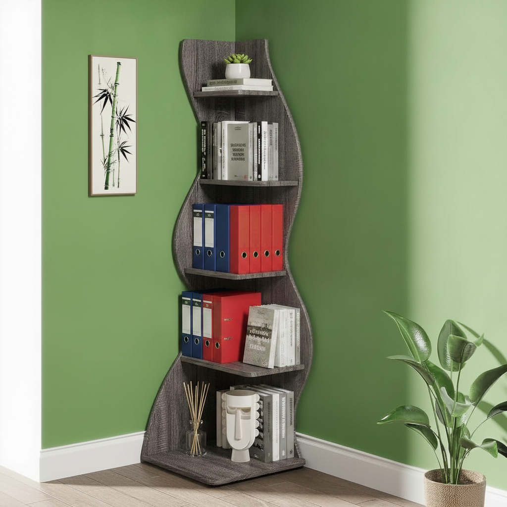 5-Tier Bookshelf and Storage Rack, Grey