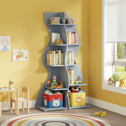 5-Tier Shelving Unit with Adjustable Shelves, Blue