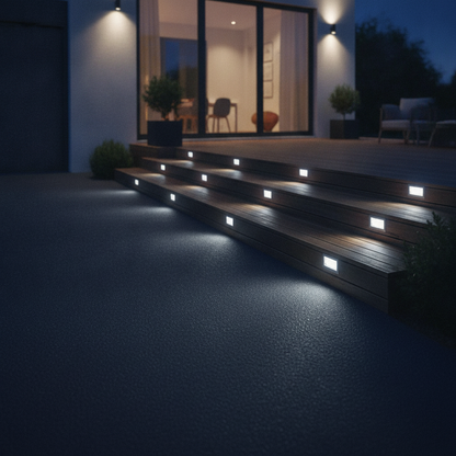 24-Pack Solar Driveway Lights, 6 LEDs, Bright White