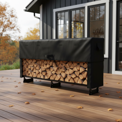 1/2 Cord Outdoor Firewood Rack with Waterproof Cover