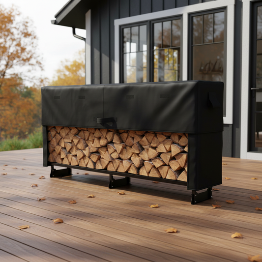 1/2 Cord Outdoor Firewood Rack with Waterproof Cover