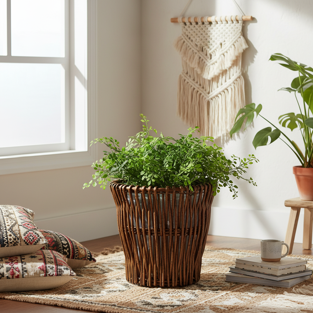 Handmade Willow Wicker Planter Basket with Liner