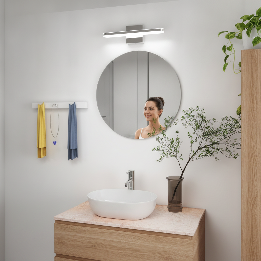 16 in LED Bathroom Vanity Light, 8W Dimmable, Chrome