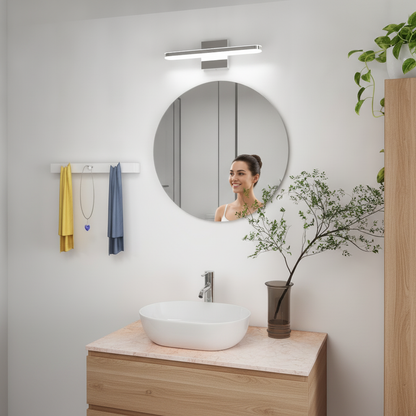 16 in LED Bathroom Vanity Light, 8W Dimmable, Chrome