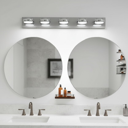 35 in 5-Light LED Vanity Bar, Chrome