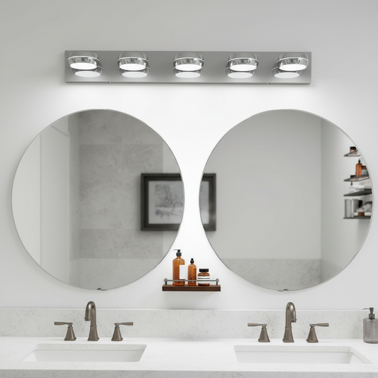 35 in 5-Light LED Vanity Bar, Chrome