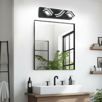 3-Light Matte Black Up and Down LED Vanity Light