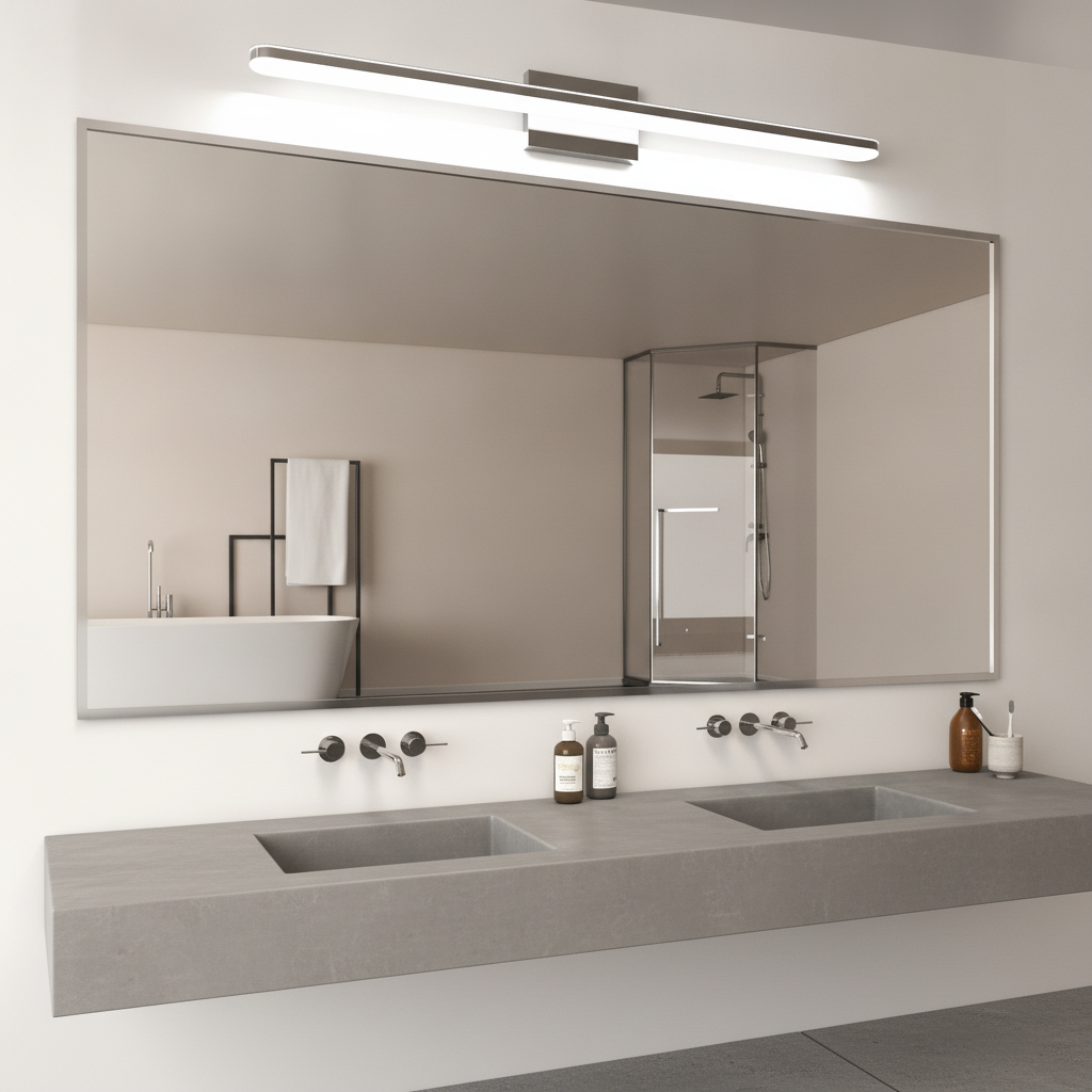 39 in 24 W Chrome LED Bathroom Vanity Light, 6000K