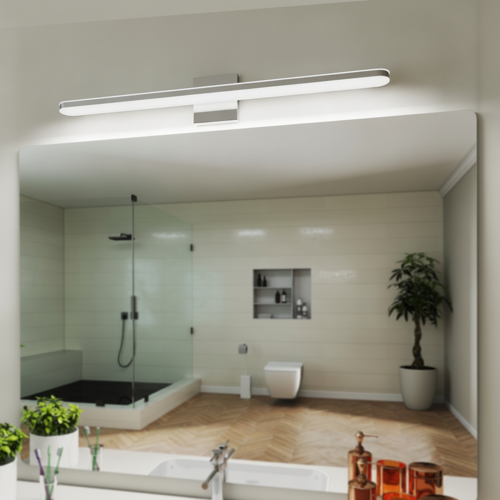 32 in 16 W Chrome LED Bathroom Vanity Light, 6000K