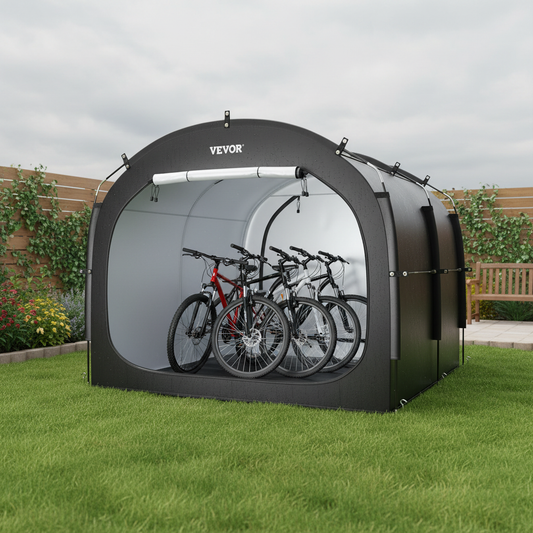 Spacious Bike Storage Tent for 5 Bikes, Black