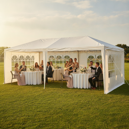 10 x 20 ft Party Tent with 4 Removable Sidewalls, White