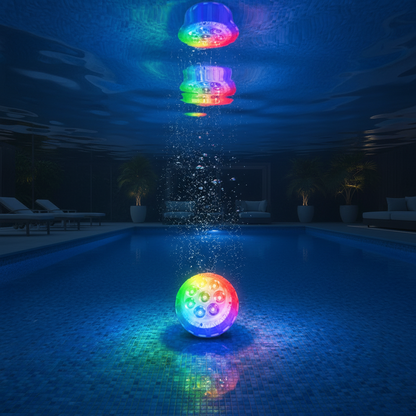 Rechargeable RGB Pool Light, IP68 Waterproof LED Lamp