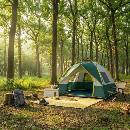Automatic Pop-Up Camping Tent, Double and 3 to 4 Person