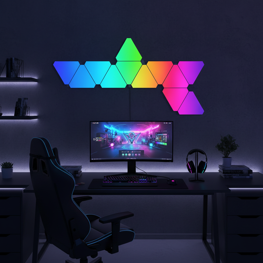 Triangle LED Wall Panels, 10 Pack, RGB with App Control