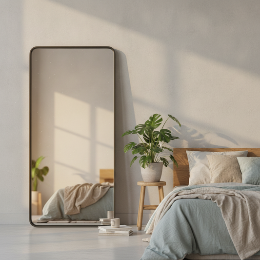 Rectangular Metal Frame Wall Mirror, 28 x 32 to 30 x 48 in