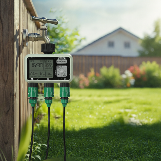 3 Outlet Hose Water Timer with LCD Display, Green