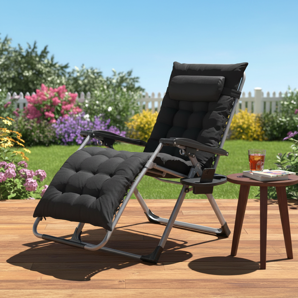 26 in Zero Gravity Reclining Lounge Chair with Cushion