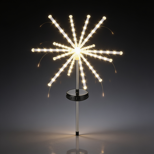 Solar Firework Lights, 112 LED Copper Wire Garden Stake, Remote
