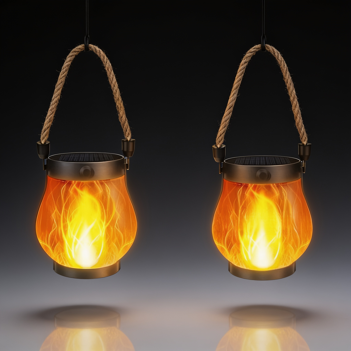 Flickering Flame Garden Lamp with Hemp Rope, Outdoor Decor, 1 to 11 Pack