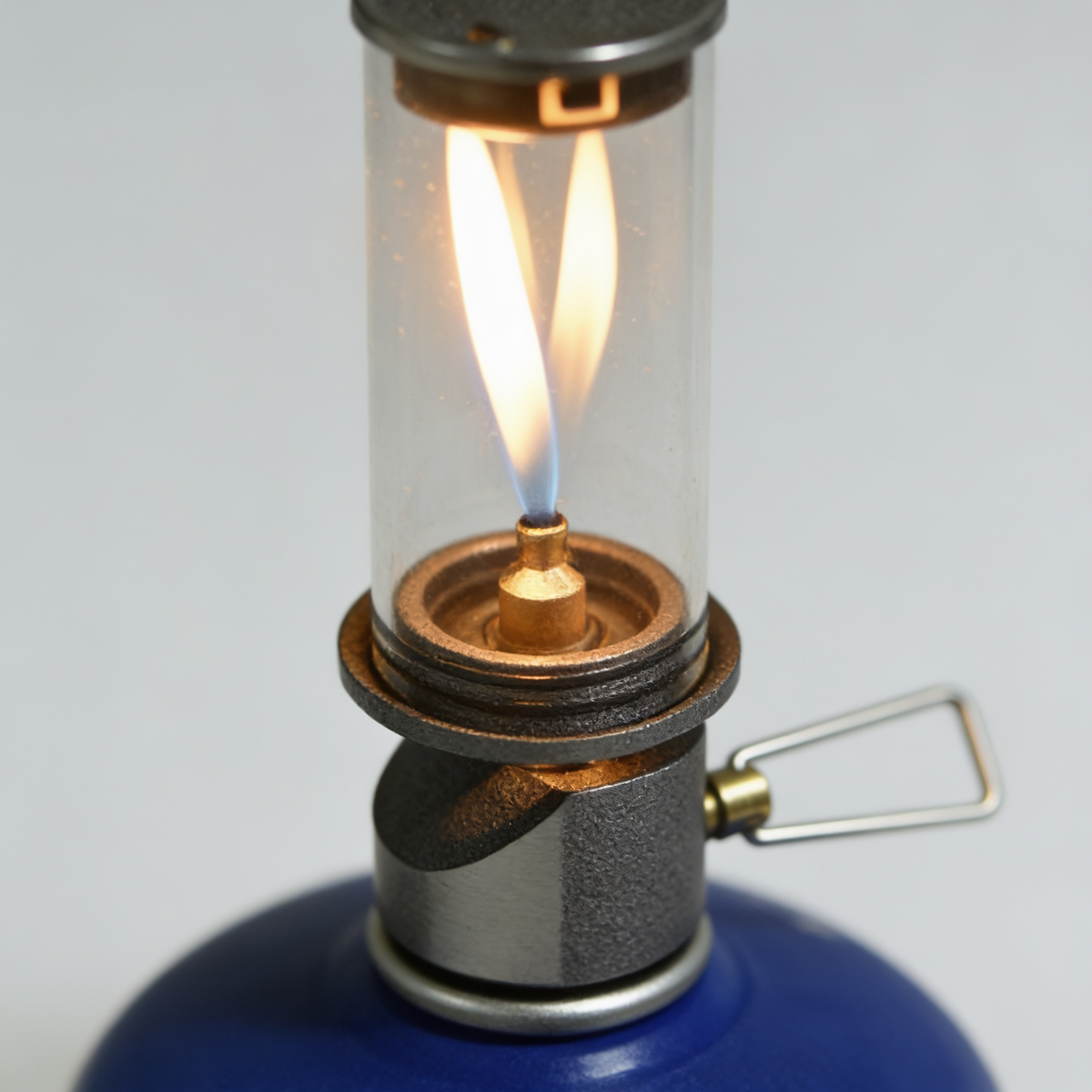 Butane Candle Lantern for Camping, Portable Gas Lamp, Glass Shade