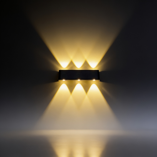 Solar Wall Washer Light, 6 LED Outdoor Wall Light, IP44