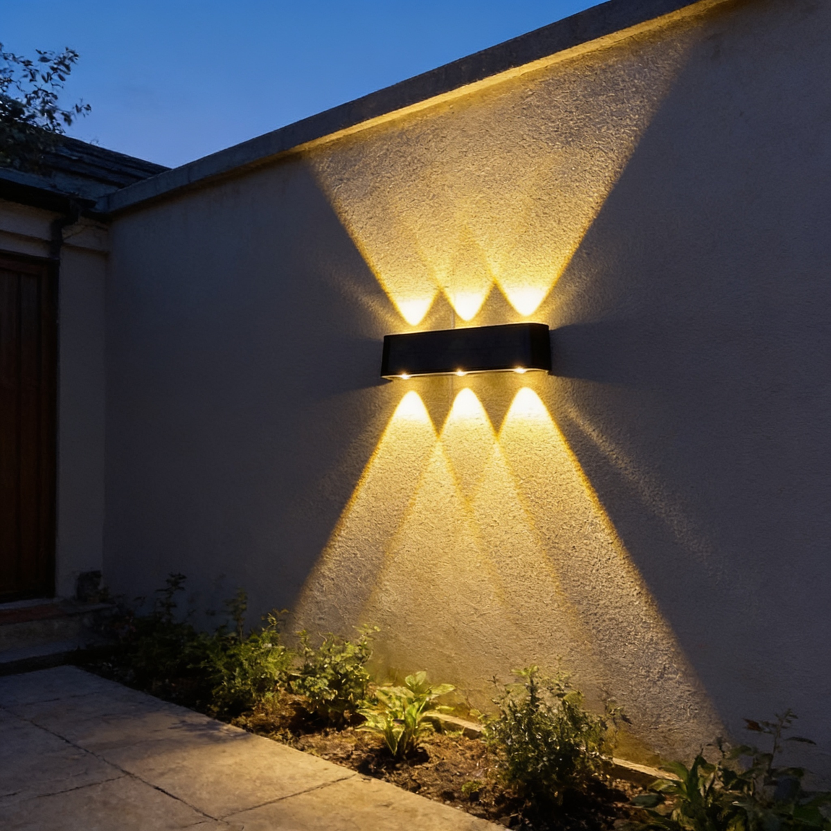 Solar Wall Washer Light, 6 LED Outdoor Wall Light, IP44