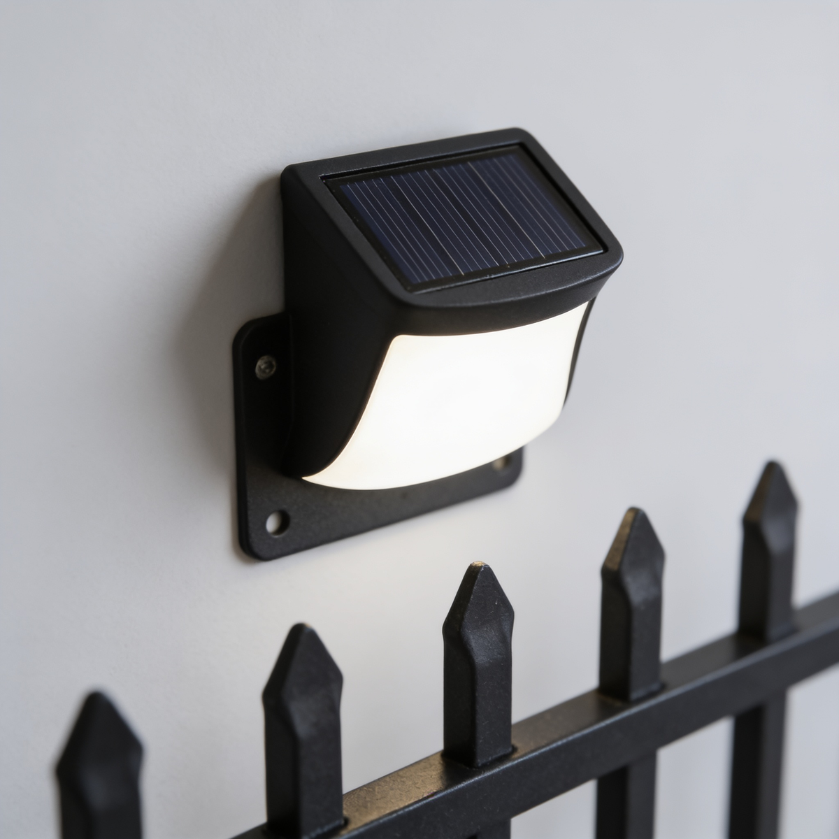Solar Fence Lights, 4 Pack Outdoor Wall Lights, Warm or White Light