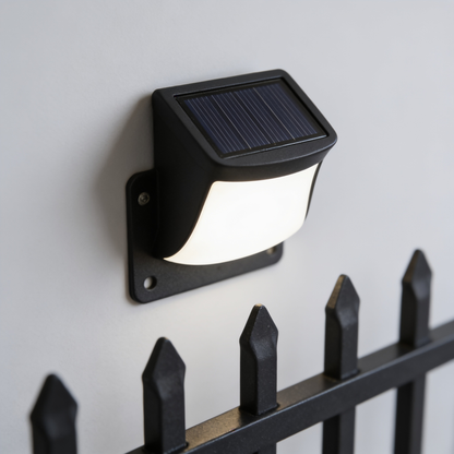 Solar Fence Lights, 4 Pack Outdoor Wall Lights, Warm or White Light