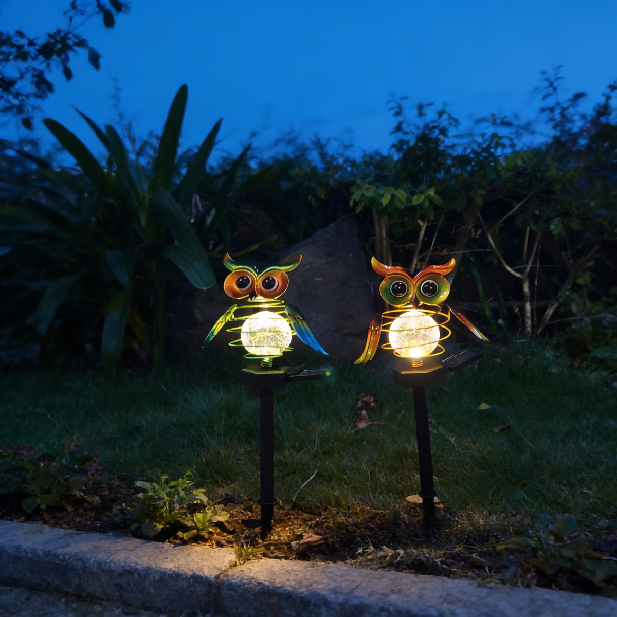 Solar Owl Garden Stake Light, LED Pathway Lamp, 17.7 in