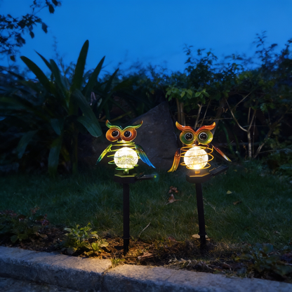Solar Owl Garden Stake Light, LED Pathway Lamp, 17.7 in