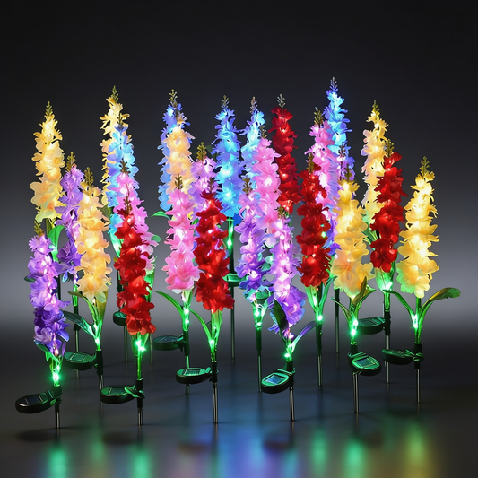 Solar Violet Flower Garden Stake Light, LED Lawn Light, 5 Colors