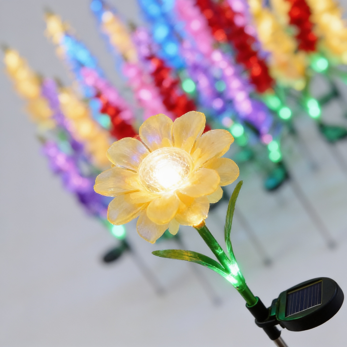 Solar Violet Flower Garden Stake Light, LED Lawn Light, 5 Colors